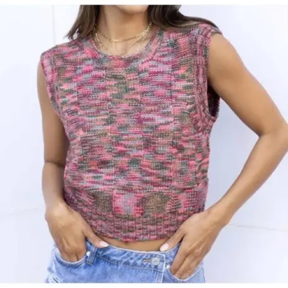 STEVE MADDEN Multicolor Knitted Vest Size M